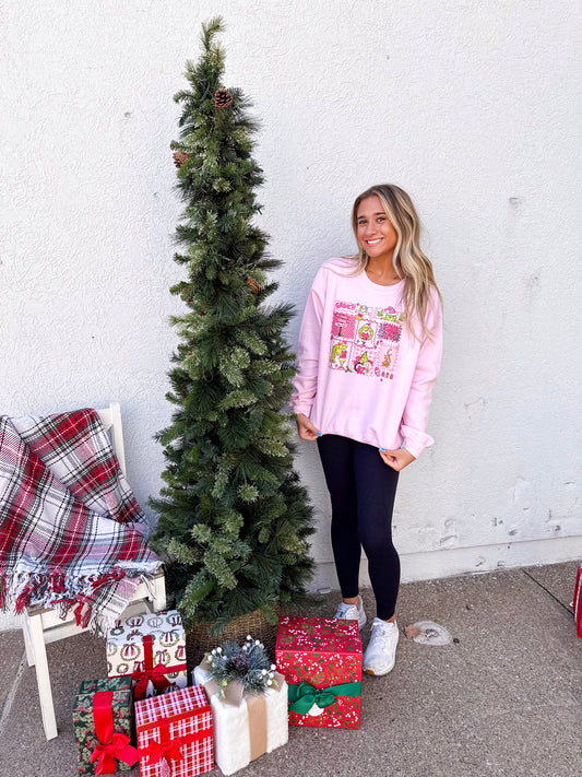 Pink Grinch Crewneck