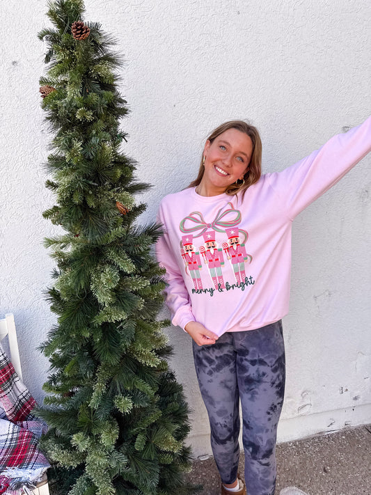 Pink Nutcracker Bow Crewneck