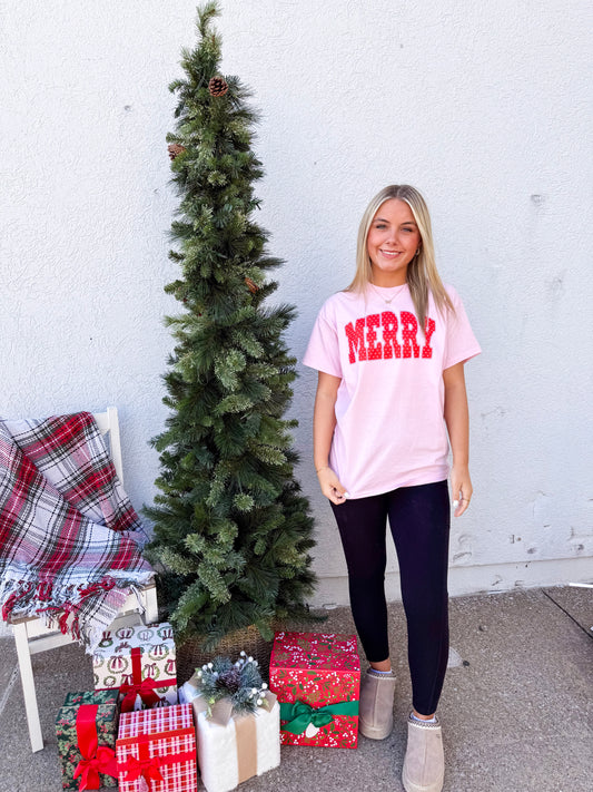 Pink Polka Dot Merry Tee