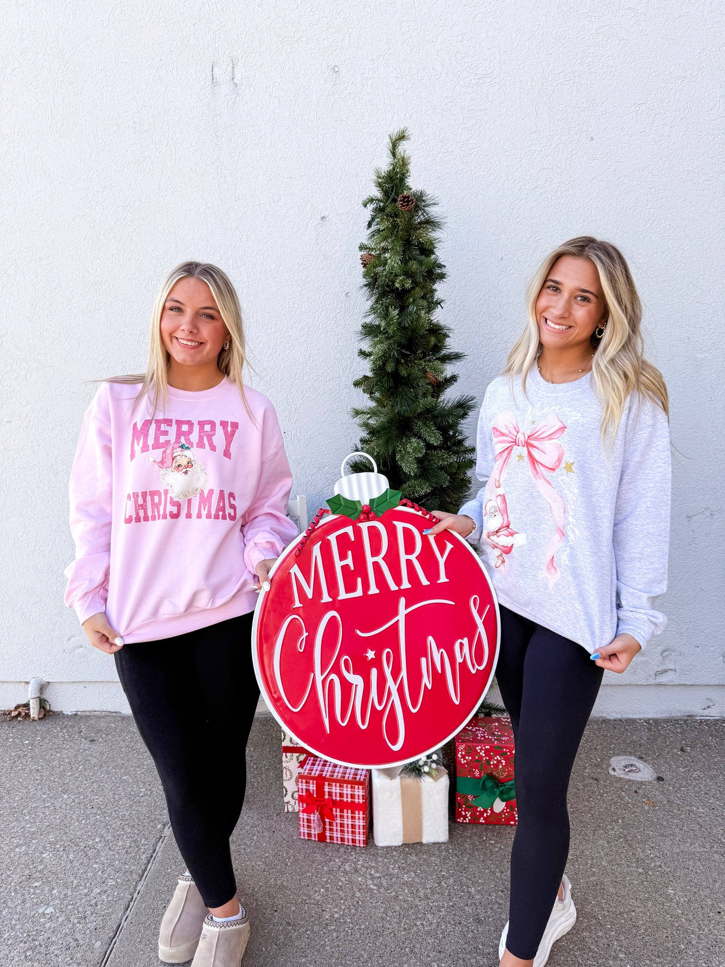 Pink Merry Christmas Santa Crewneck
