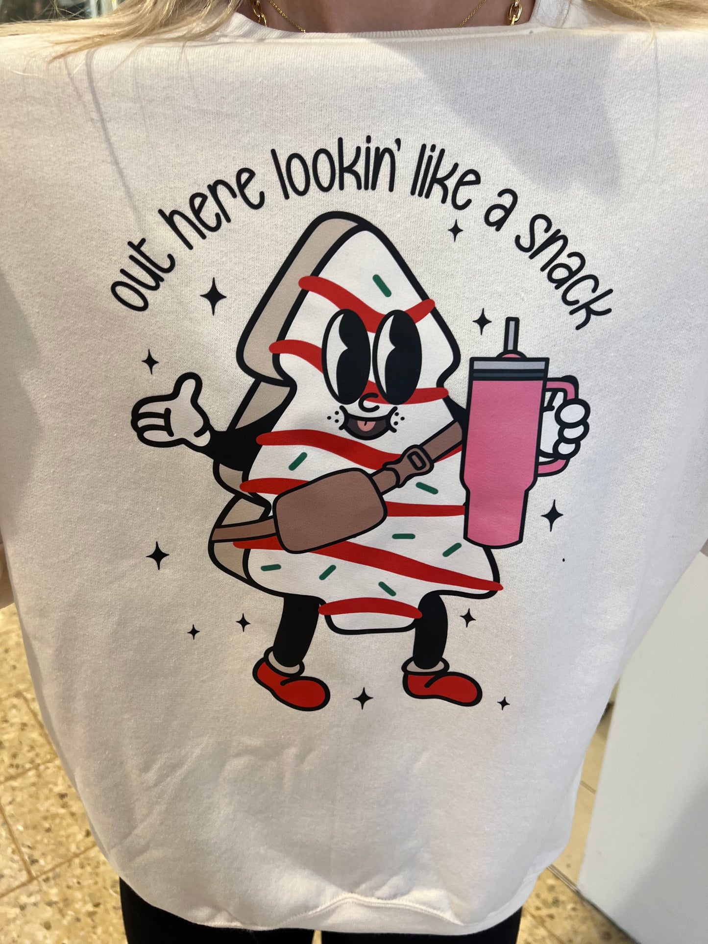 Little Debbie Lookin Like a Snack Christmas Crewneck Sweatshirt