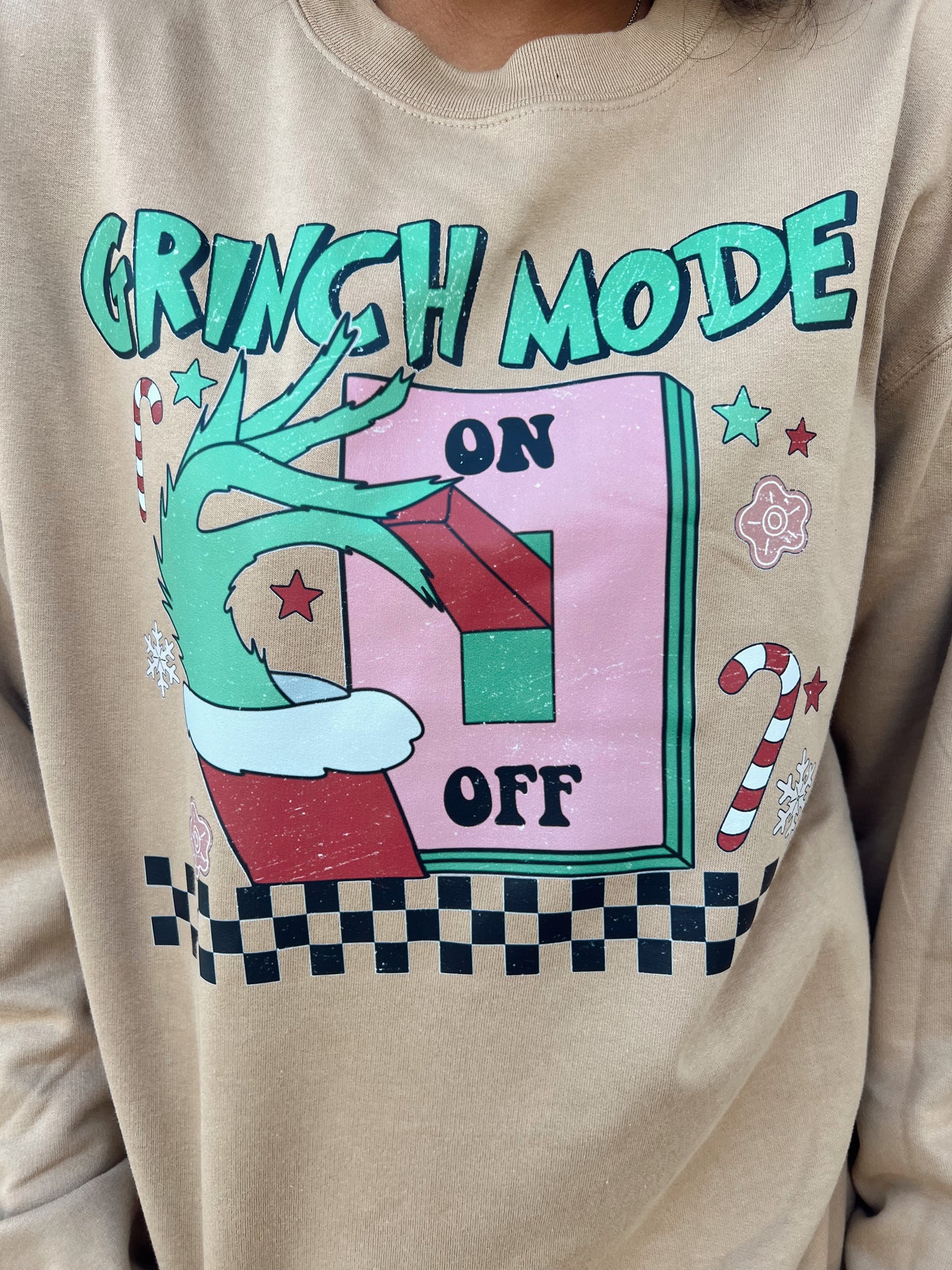 Grinch Mode On Christmas Crewneck Sweatshirt