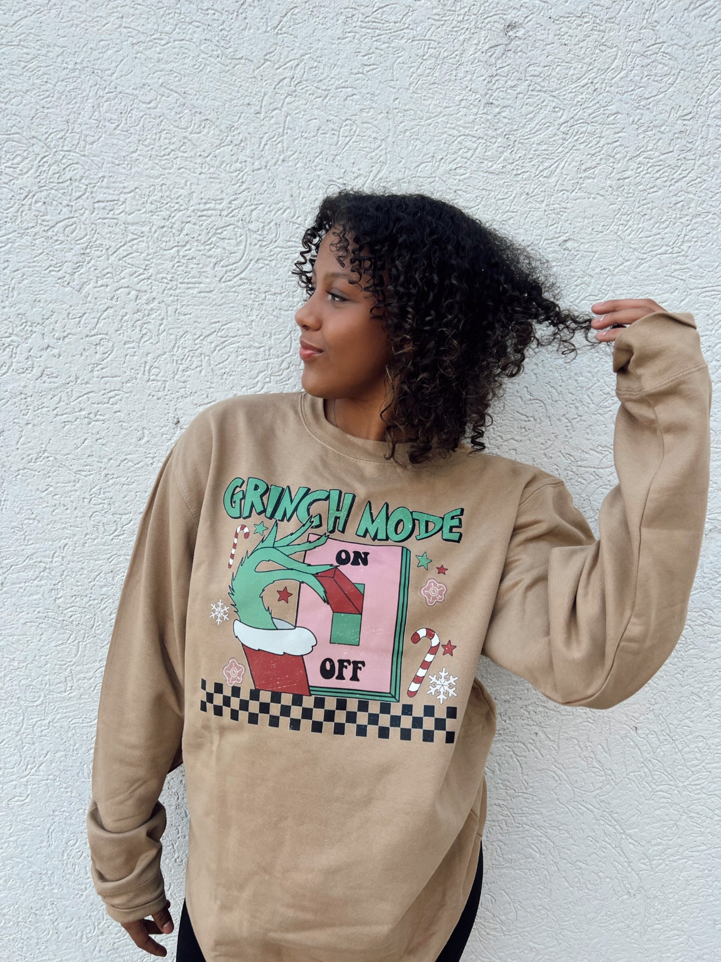 Grinch Mode On Christmas Crewneck Sweatshirt