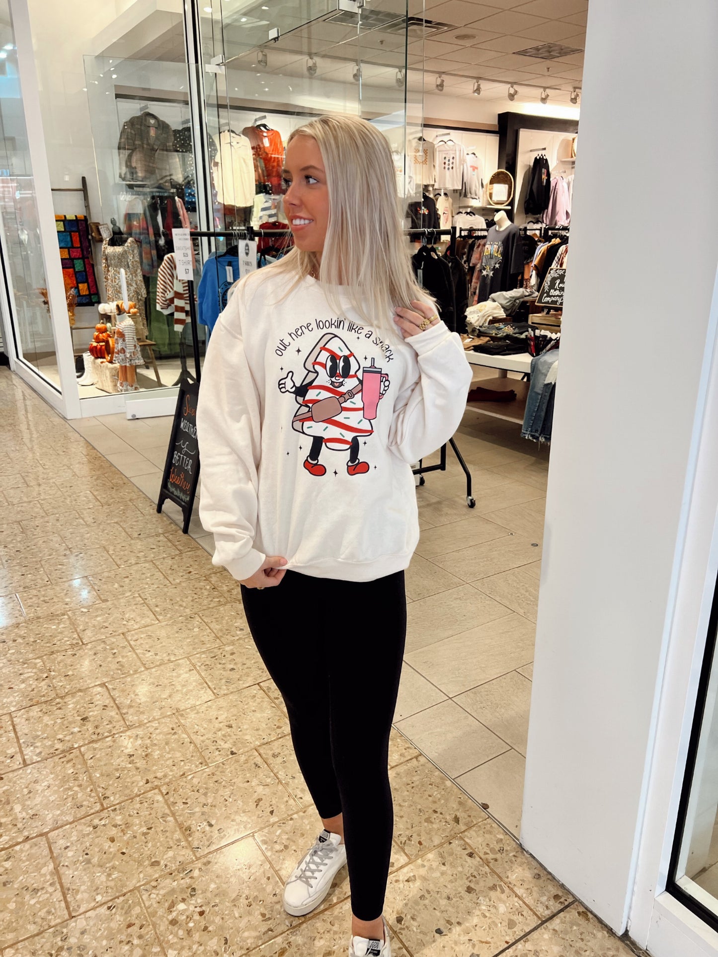 Little Debbie Lookin Like a Snack Christmas Crewneck Sweatshirt
