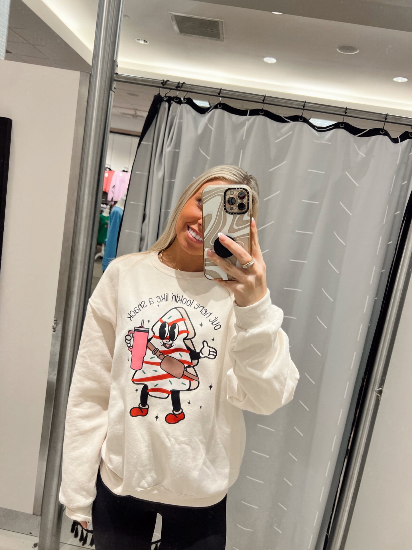 Little Debbie Lookin Like a Snack Christmas Crewneck Sweatshirt