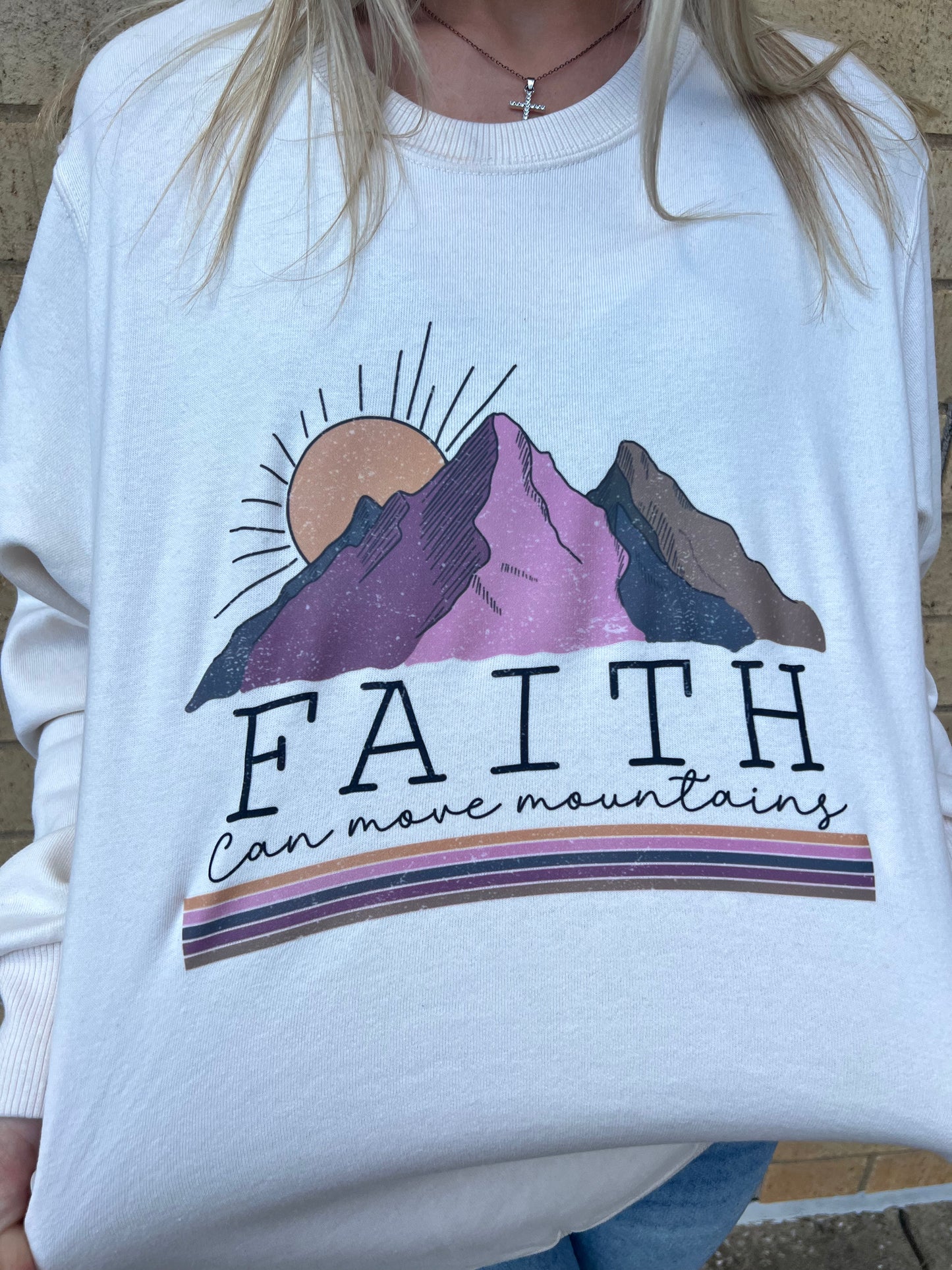 Faith Can Move Mountains Crewneck Sweatshirt