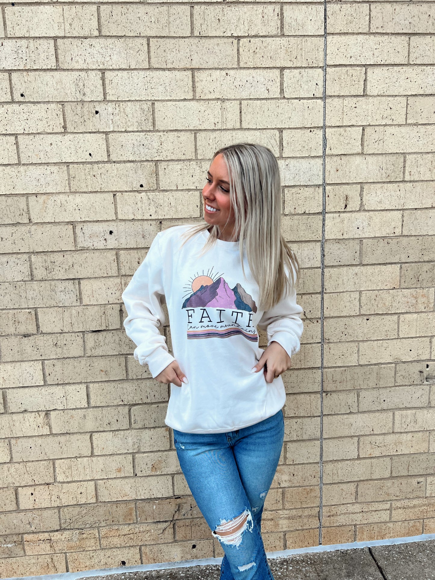 Faith Can Move Mountains Crewneck Sweatshirt