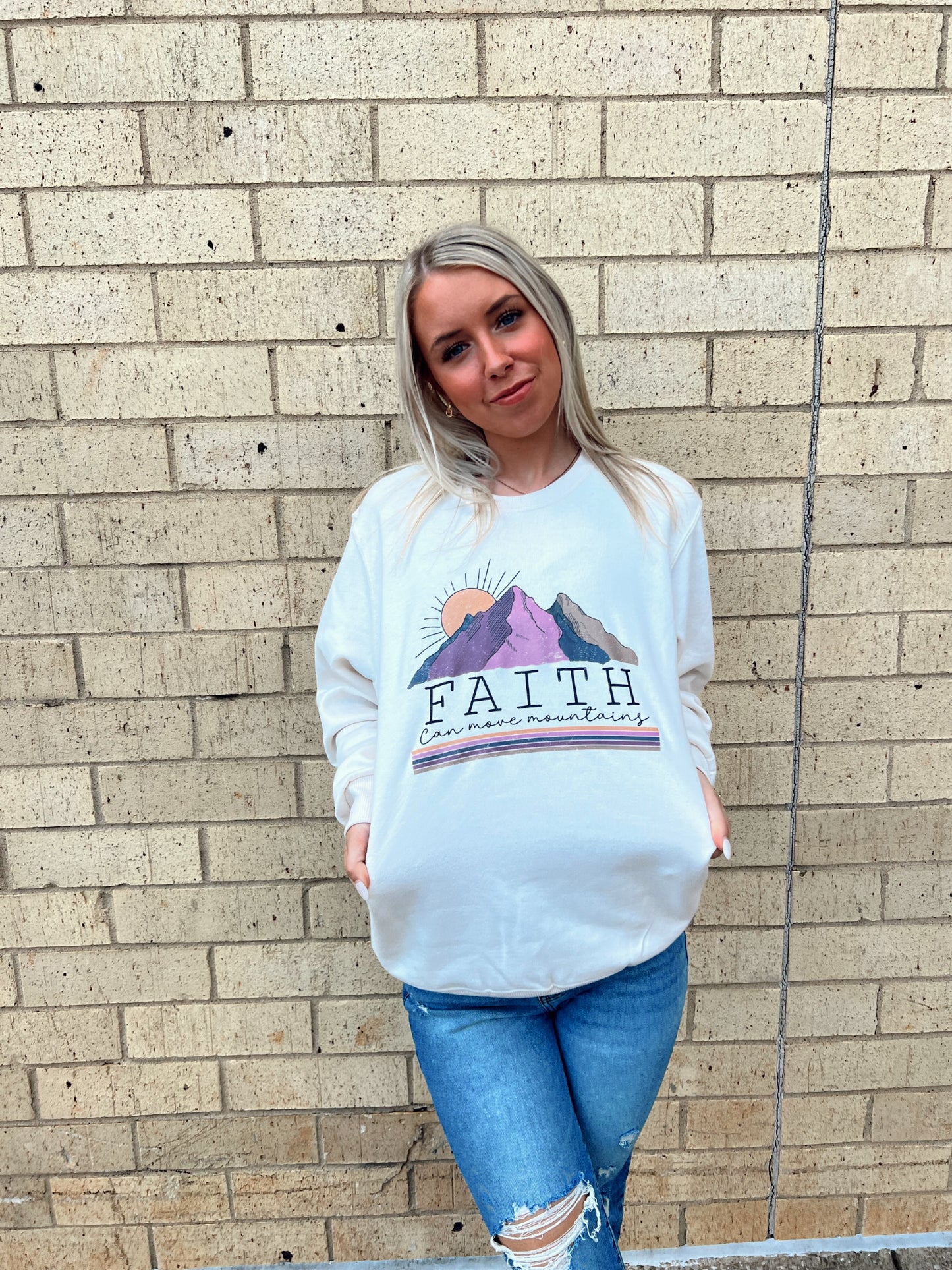 Faith Can Move Mountains Crewneck Sweatshirt