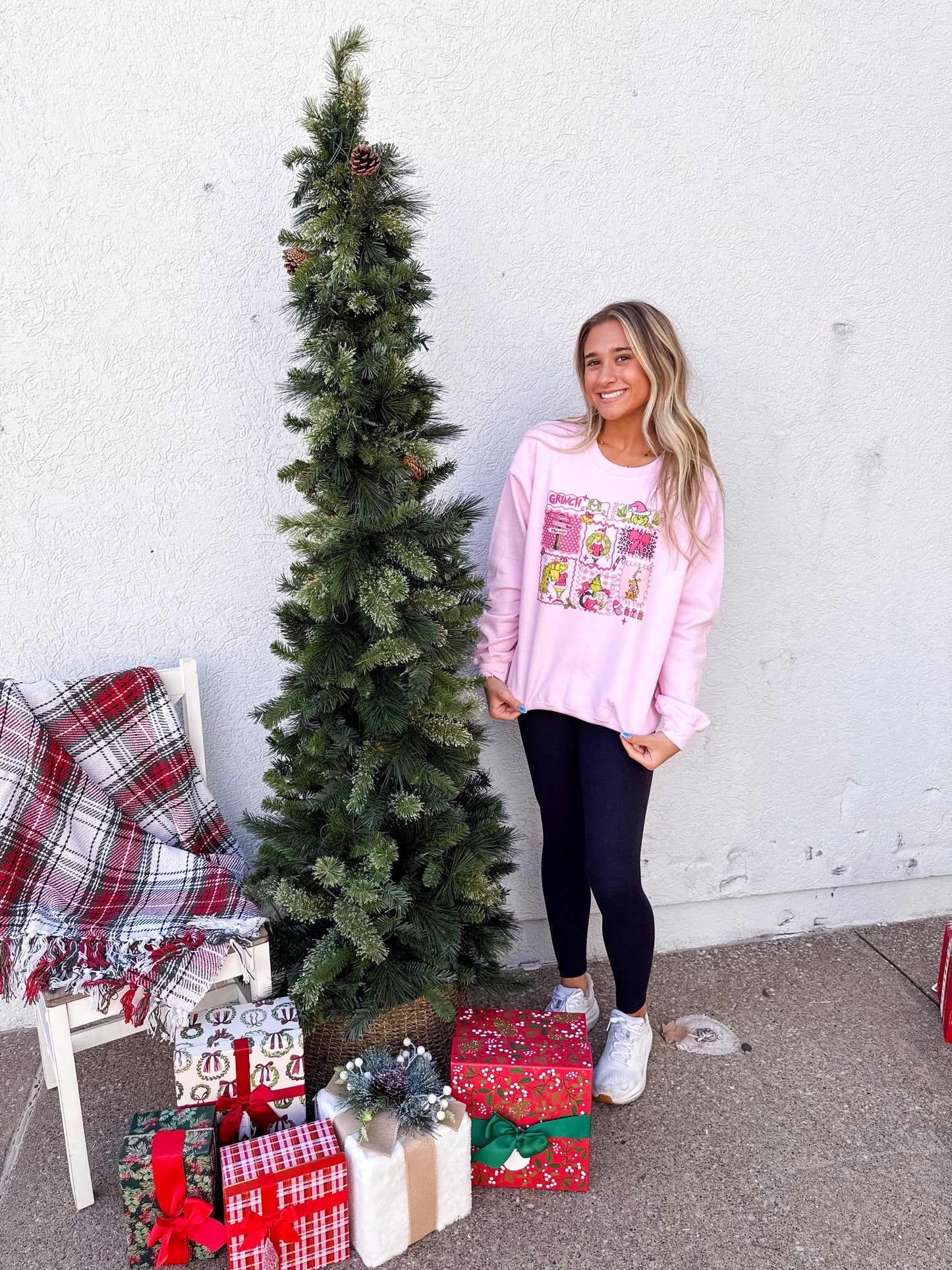 Pink Grinch Crewneck