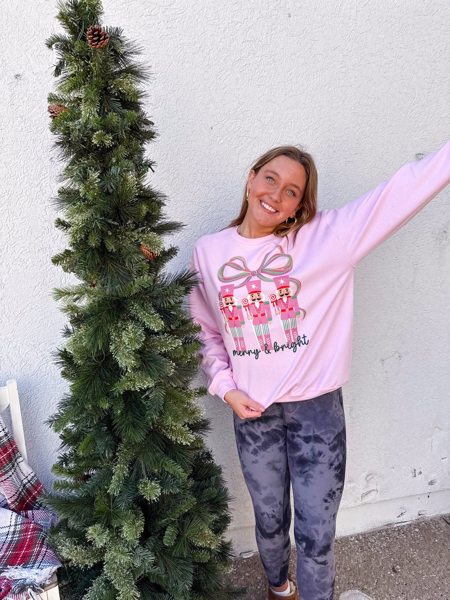 Pink Nutcracker Bow Crewneck