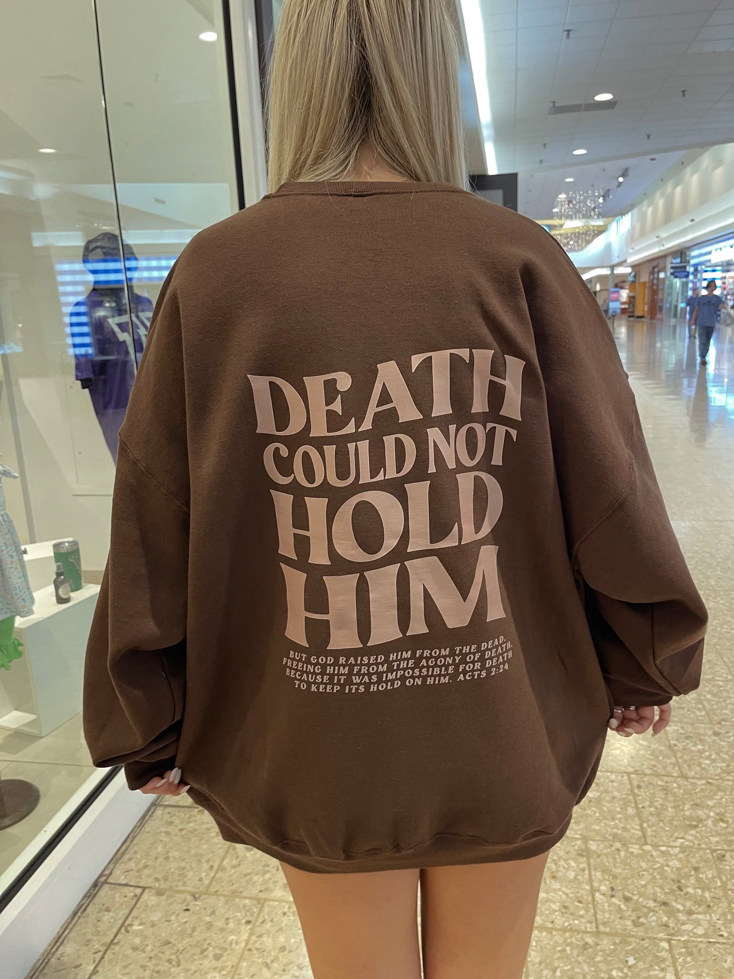 Death Could Not Hold Him Graphic Crewneck Sweatshirt