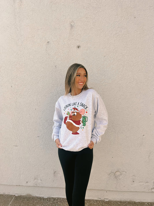 Lookin Like a Snack Christmas Crewneck Sweatshirt